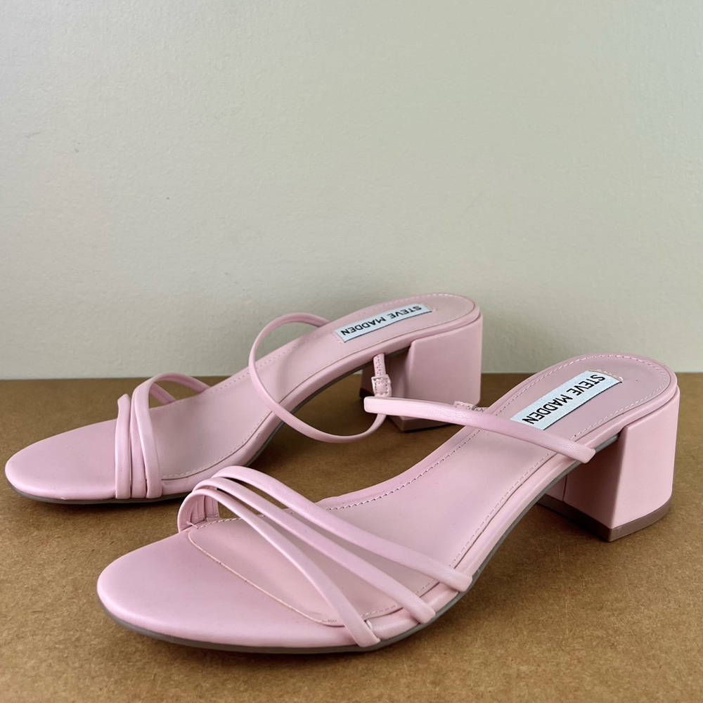 NEW STEVE MADDEN PINK SLIDE SANDALS - Picture 8 of 12